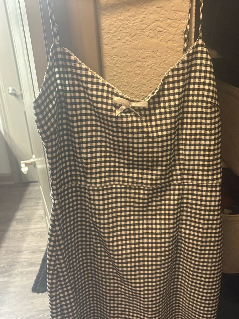 Urban Outfitters Black and White Gingham Slip Dress